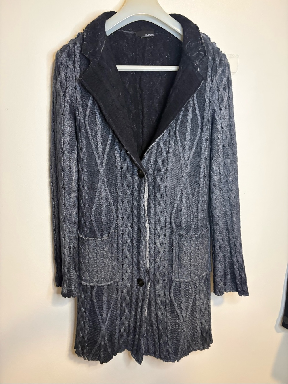 AVANT TOI Rare Cashmere Merino Two Button Cardigan Quiet Luxury Distressed